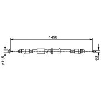 BOSCH 1 987 482 553 Seilzug, Feststellbremse