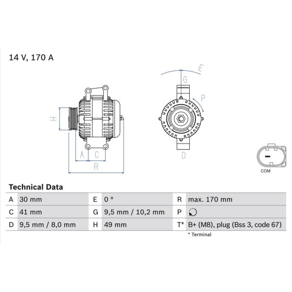 BOSCH 0 986 082 480 Generator