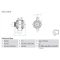 BOSCH 0 986 082 480 Generator