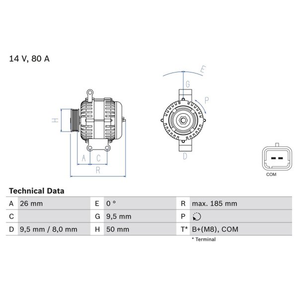 BOSCH 0 986 082 880 Generator