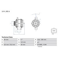 BOSCH 0 986 082 880 Generator