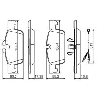 BOSCH 0 986 494 527 Bremsbelagsatz, Scheibenbremse