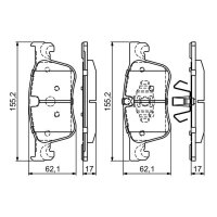 BOSCH 0 986 494 695 Bremsbelagsatz, Scheibenbremse