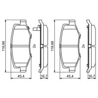 BOSCH 0 986 494 706 Bremsbelagsatz, Scheibenbremse