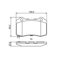 BOSCH 0 986 494 708 Bremsbelagsatz, Scheibenbremse