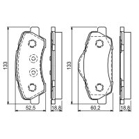 BOSCH 0 986 494 713 Bremsbelagsatz, Scheibenbremse