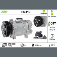 Klimakompressor VALEO 813419 7V16 Keilrippenriemen - 1 Stück
