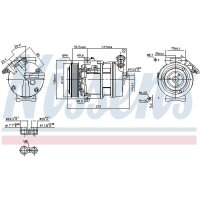 Klimakompressor NISSENS 89397 Riemenantrieb 160 ccm - 1 Stück