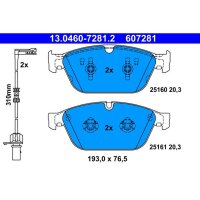 ATE 13.0460-7281.2 Bremsbelagsatz, Scheibenbremse