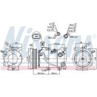 Klimakompressor NISSENS 890235 Keilrippenriemen 125mm - 1 Stück