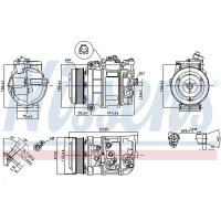 Klimakompressor NISSENS 890379 Magnetkupplung 12V - 1 Stück
