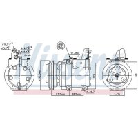 Klimakompressor NISSENS 890059 HS15 Keilrippenriemen - 1 Stück