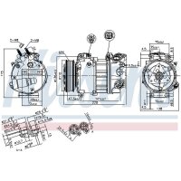 Klimakompressor NISSENS 890124 Riemenantrieb 180ccm - 1 Stück