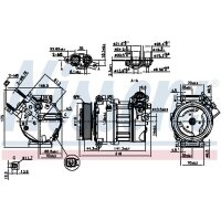 Klimakompressor NISSENS 890123 PXE16 Magnetkupplung - 1 Stück