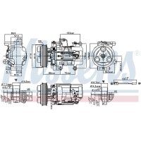 Klimakompressor NISSENS 89351 H12 R134a - 1 Stück