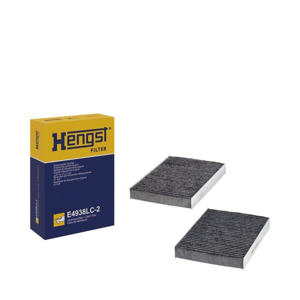 Innenraum-Pollenfilter HENGST FILTER E4938LC-2 Aktivkohle - 1 Set