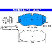 ATE 13.0460-4877.2 Bremsbelagsatz, Scheibenbremse