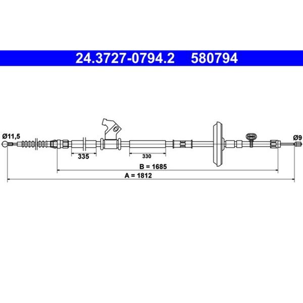 ATE 24.3727-0794.2 Seilzug, Feststellbremse