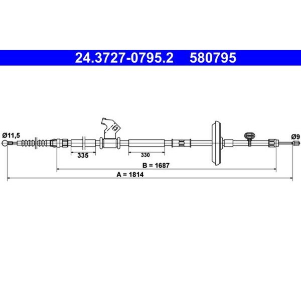 ATE 24.3727-0795.2 Seilzug, Feststellbremse