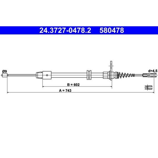 ATE 24.3727-0478.2 Seilzug, Feststellbremse
