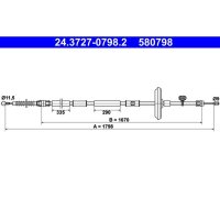 ATE 24.3727-0798.2 Seilzug, Feststellbremse