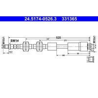 ATE 24.5174-0526.3 Bremsschlauch