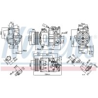 Klimakompressor NISSENS 890048 Keilrippenriemen 6SEU14C - 1 Stück