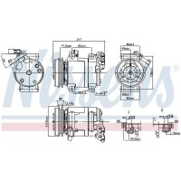 Klimakompressor NISSENS 890064 DKS-15D Keilrippenriemen - 1 Stück