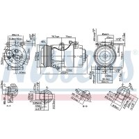 Klimakompressor NISSENS 890090 Keilrippenriemen 12V - 1 Stück