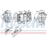 Klimakompressor NISSENS 890299 Keilrippenriemen 6SEL14C - 1 Stück