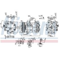 Klimakompressor NISSENS 89362 SD7C16 12V Keilrippenriemen - 1 Stück