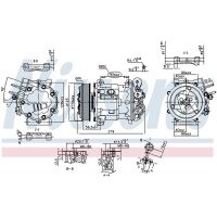 Klimakompressor NISSENS 89404 SD7C16 161ccm 12V Riemenantrieb - 1 Stück