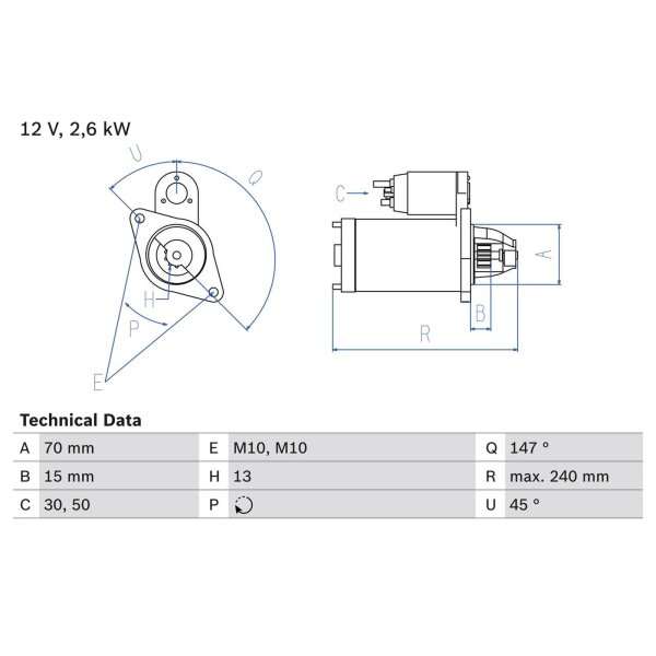 BOSCH 0 986 024 530 Starter