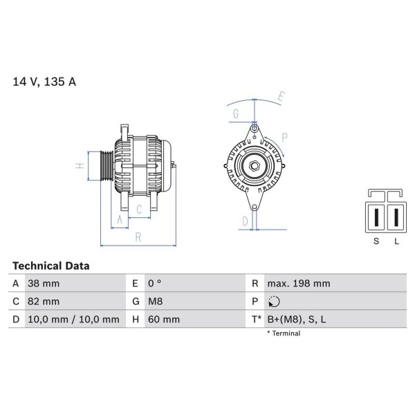 BOSCH 0 986 082 190 Generator