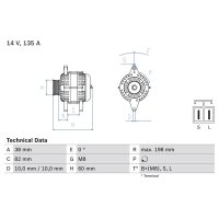 BOSCH 0 986 082 190 Generator