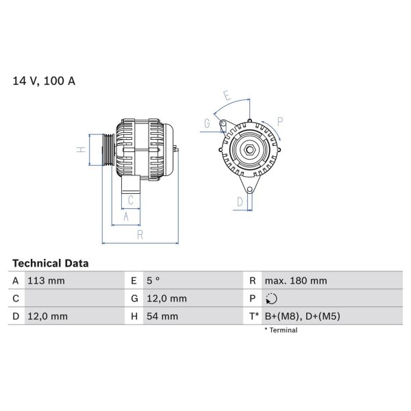 BOSCH 0 986 083 210 Generator