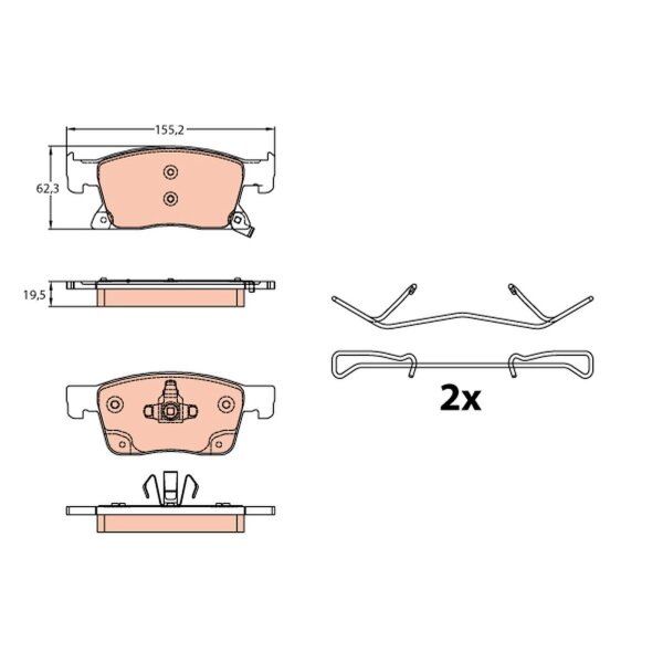 TRW GDB2139 Bremsbelagsatz, Scheibenbremse