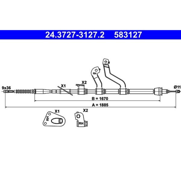 ATE 24.3727-3127.2 Seilzug, Feststellbremse