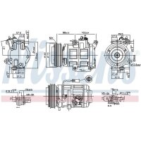 Klimakompressor NISSENS 890315 Keilrippenriemen 115mm - 1 Stück