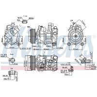 Klimakompressor NISSENS 89585 R134a 7SBU17A - 1 Stück