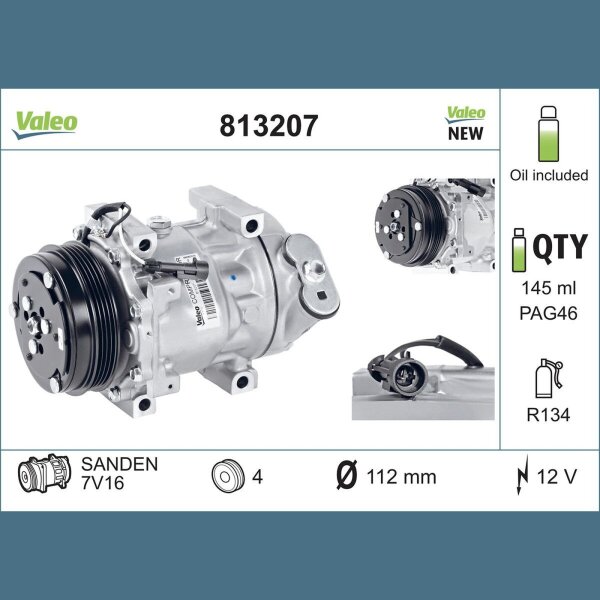 VALEO 813207 Kompressor, Klimaanlage