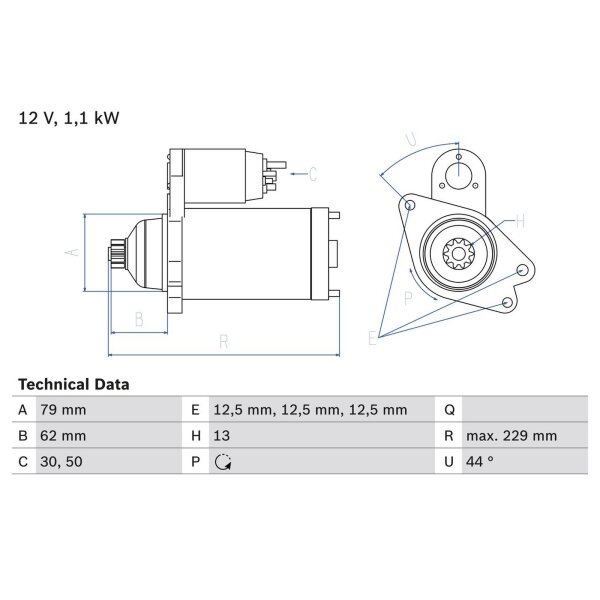 BOSCH 0 986 029 110 Starter