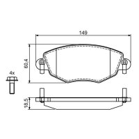 BOSCH 0 986 494 724 Bremsbelagsatz, Scheibenbremse