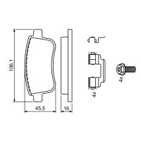 BOSCH 0 986 494 735 Bremsbelagsatz, Scheibenbremse