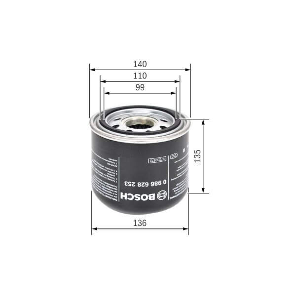 BOSCH 0 986 628 253 Lufttrocknerpatrone, Druckluftanlage