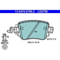 ATE 13.0470-2790.2 Bremsbelagsatz, Scheibenbremse