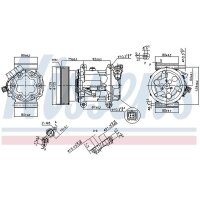 Klimakompressor NISSENS 89372 SD6V12 Keilrippenriemen - 1 Stück