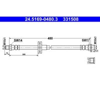 ATE 24.5169-0480.3 Bremsschlauch