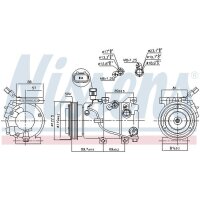 Klimakompressor NISSENS 890241 Keilrippenriemen 142ccm - 1 Stück