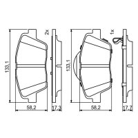 BOSCH 0 986 494 755 Bremsbelagsatz, Scheibenbremse